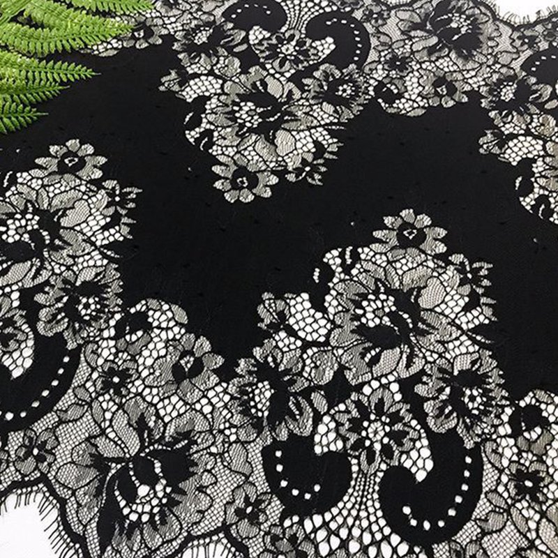 Lace Trim Dress Eyelash Nylon Lace Fabric for Women's Wear Wholesale S