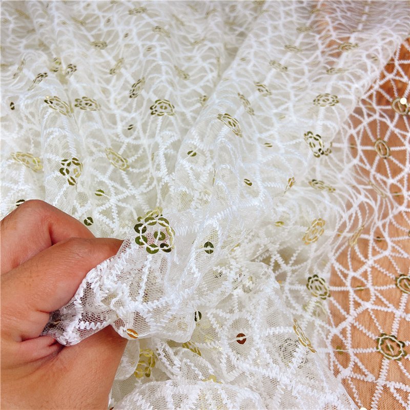 Embroidered Fabric Water Soluble Polyester Lace Fabric for Women's Wea 4