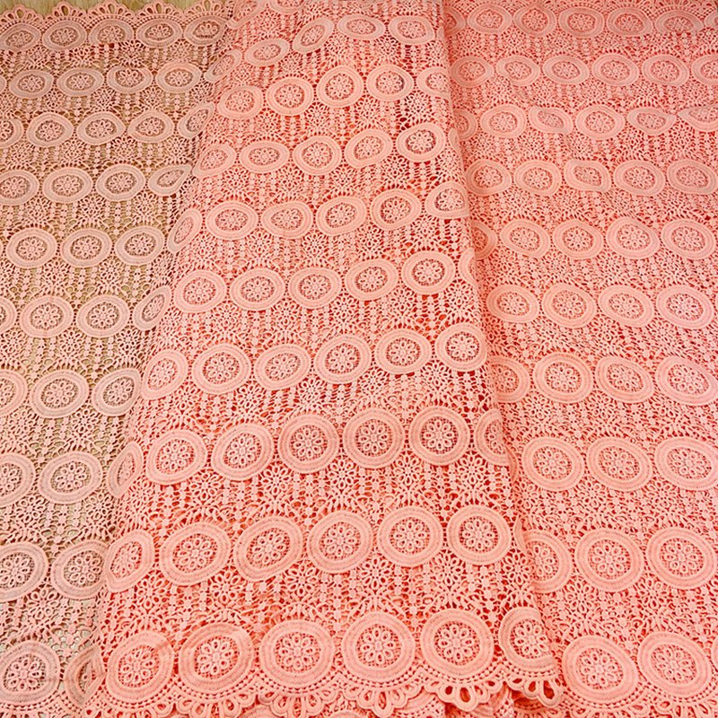 Embroidered Fabric Milk Silk Double Edge Polyester Lace Fabric for App