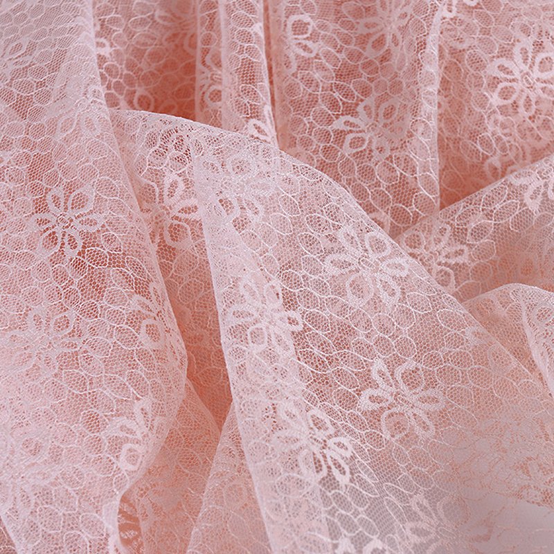 Lace Fabric Pink Bridal Polyester for Bridal Wholesale Supplier