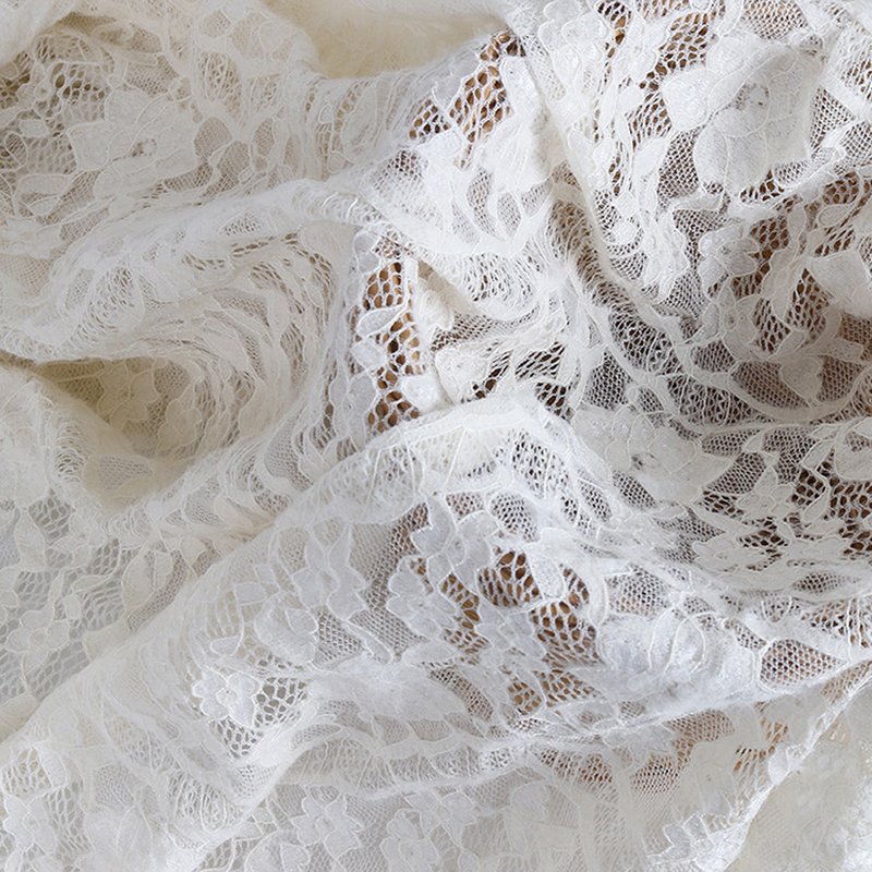 Feather Cutwork Bridal Nylon Warp Knit Lace Fabric for Lingerie Wholes