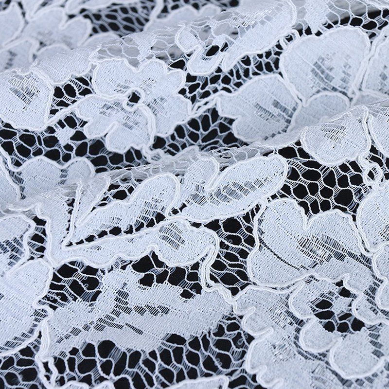 Cutwork Bridal Evening Nylon Lace Fabric for Women's Wear Wholesale Su