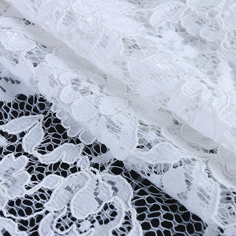 Cutwork Bridal Evening Nylon Lace Fabric for Women's Wear Wholesale Su 3