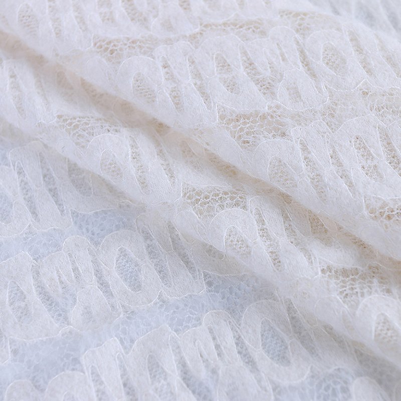 Dress Feather Bridal Polyester Brushed Lace Fabric for Women's Wear Wh 4