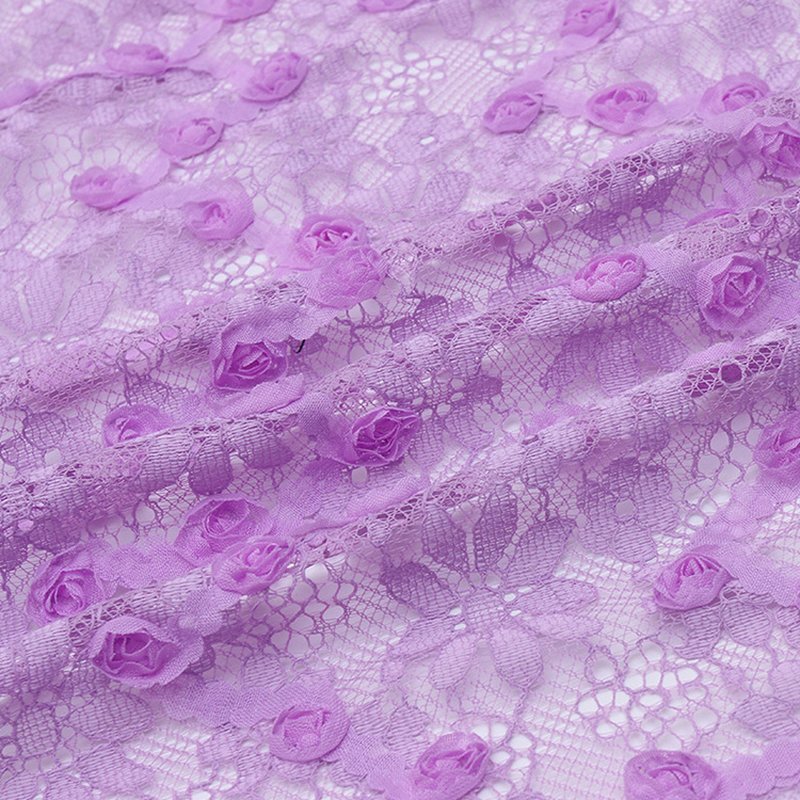 Lace Fabric Dress Small Floral Polyester for Women's Wear Wholesale Su 4