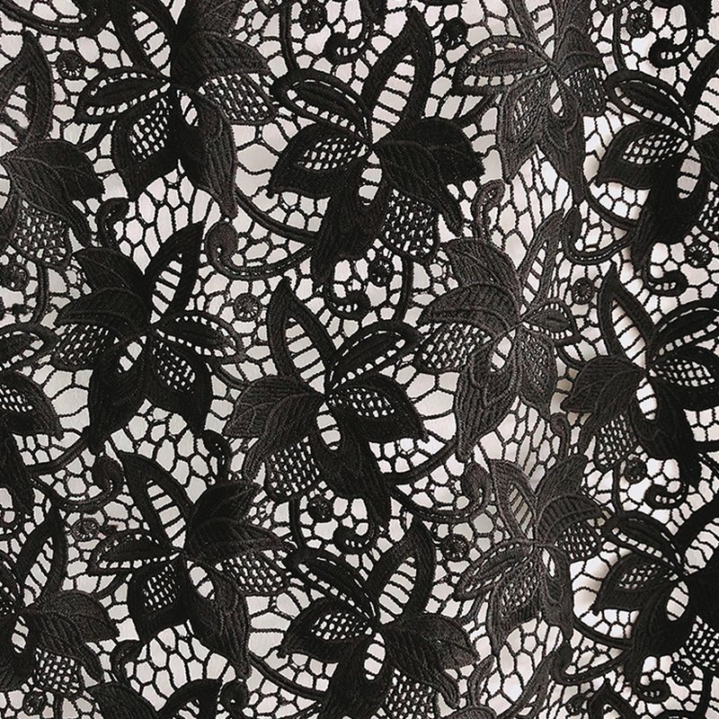 Lace Trim Embroidered Fabric Milk Silk Polyester Lace Fabric for Appar