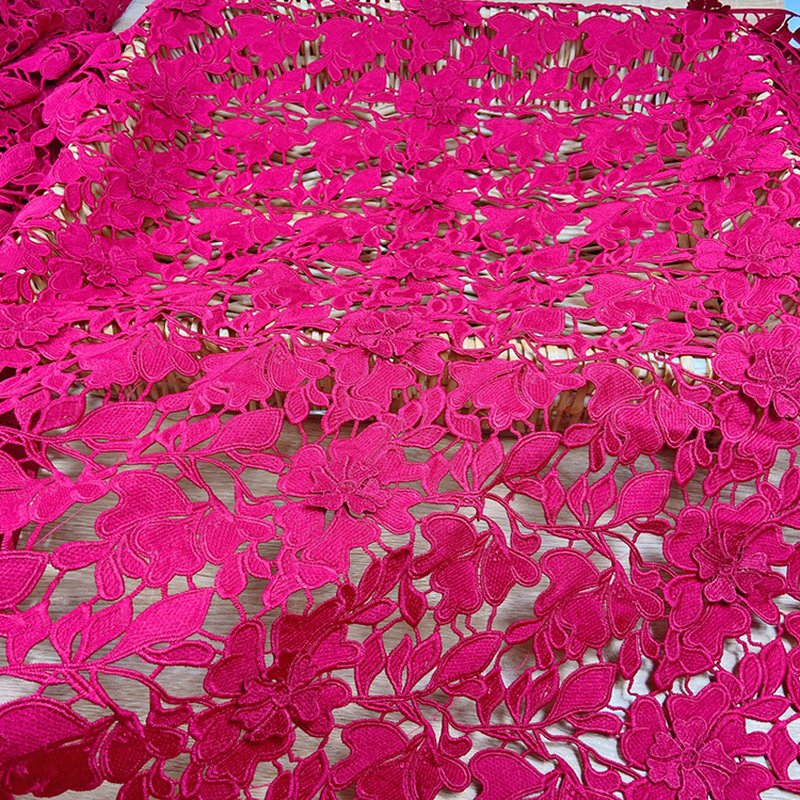 Water Soluble Lace Embroidered Fabric Milk Silk Polyester Lace Fabric