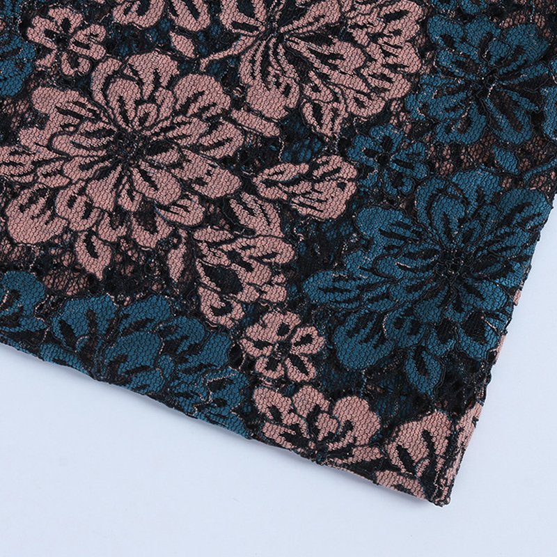 Lace Fabric Dress Large Floral Nylon for Women's Wear Wholesale Suppli 12
