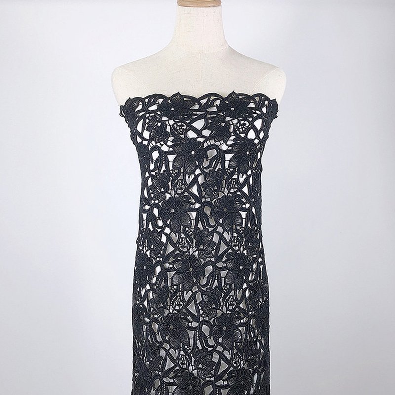 Lace Trim Water Soluble Lace Embroidered Fabric Polyester Lace Fabric