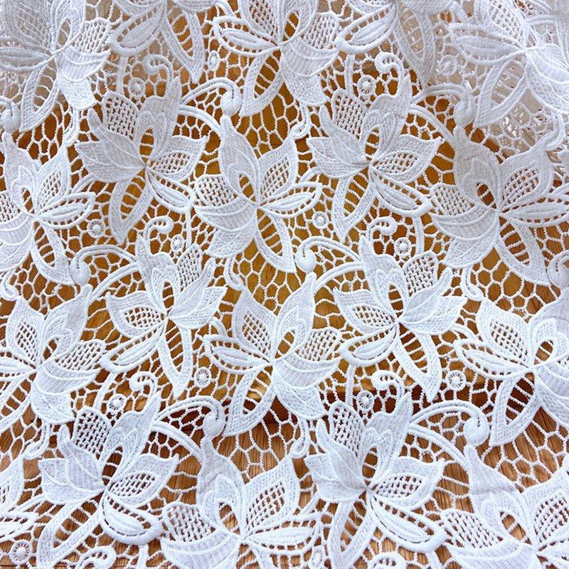 Lace Fabric Milk Silk Double Edge Polyester for Apparel Wholesale Supp
