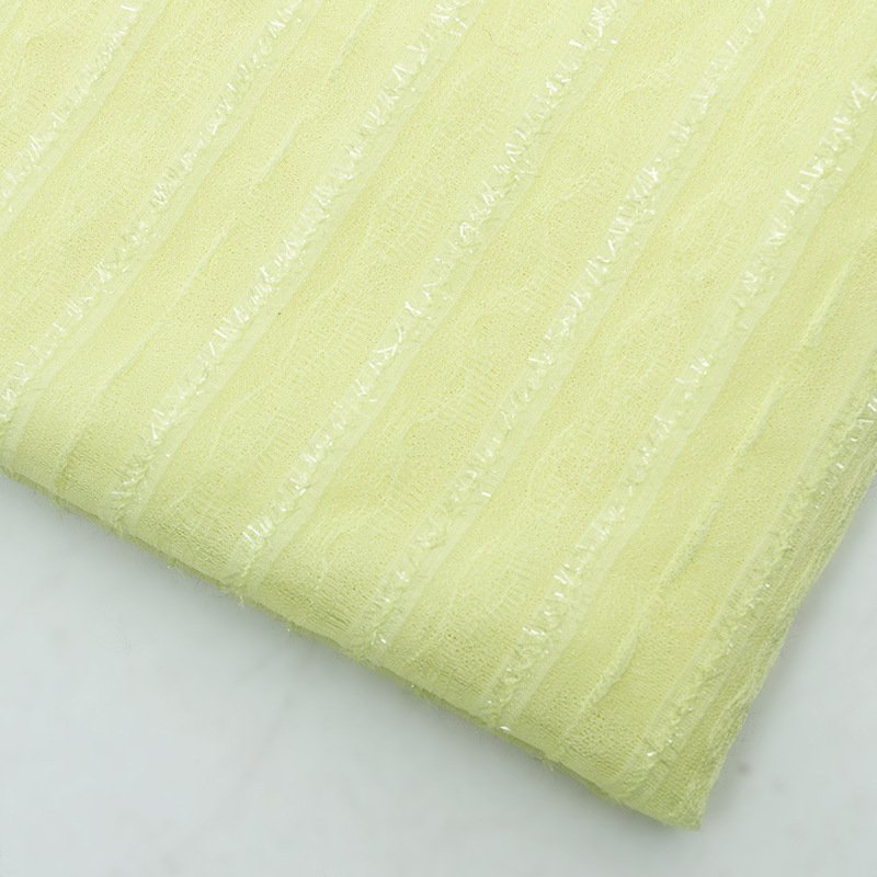 Dress Stripe Evening Polyester Warp Knit Lace Fabric for Women's Wear