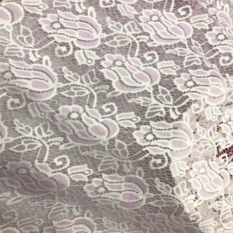 Dress Jacquard Nylon Warp Knit Lace Fabric for Women's Wear Wholesale