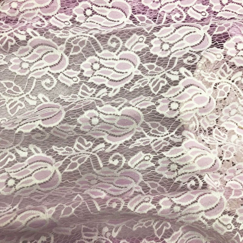 Dress Jacquard Nylon Warp Knit Lace Fabric for Women's Wear Wholesale