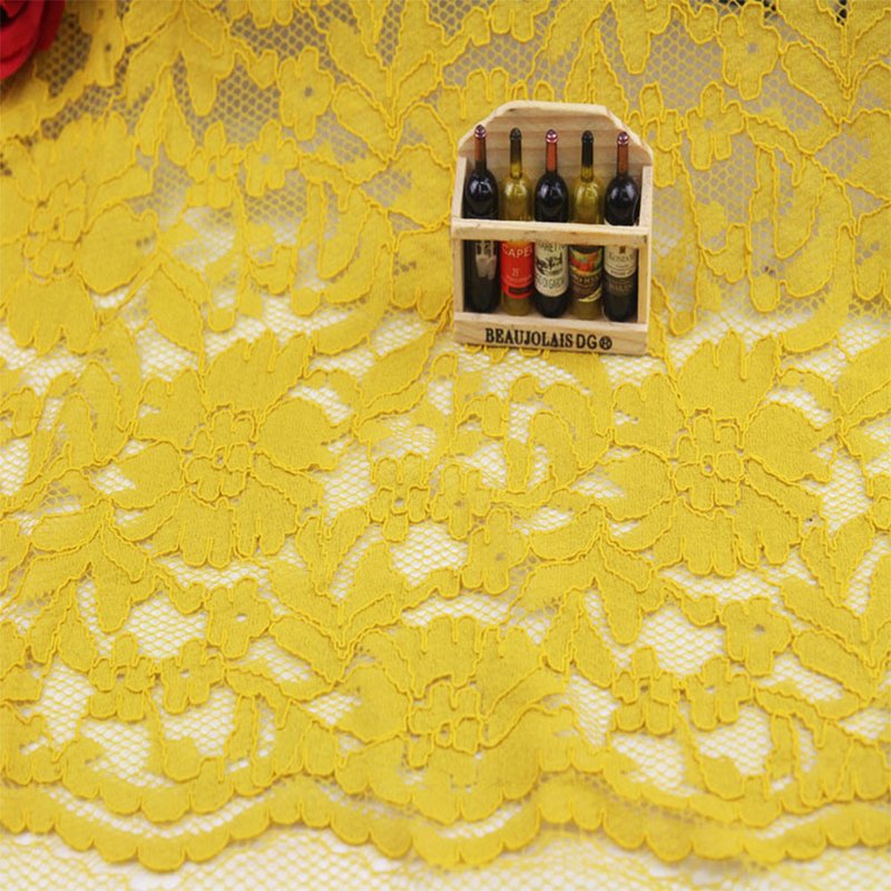 Lace Trim Embroidered Fabric Wave Polyester Lace Fabric for Kids Wear