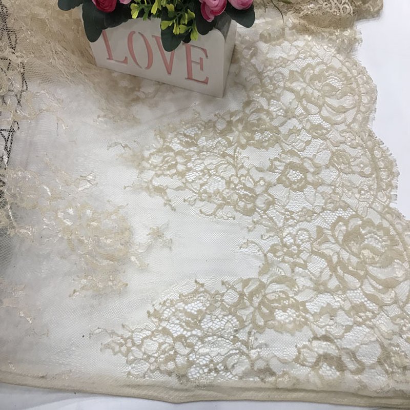 Lace Trim Eyelash Double Edge Lace Fabric for Women's Wear Wholesale S 3