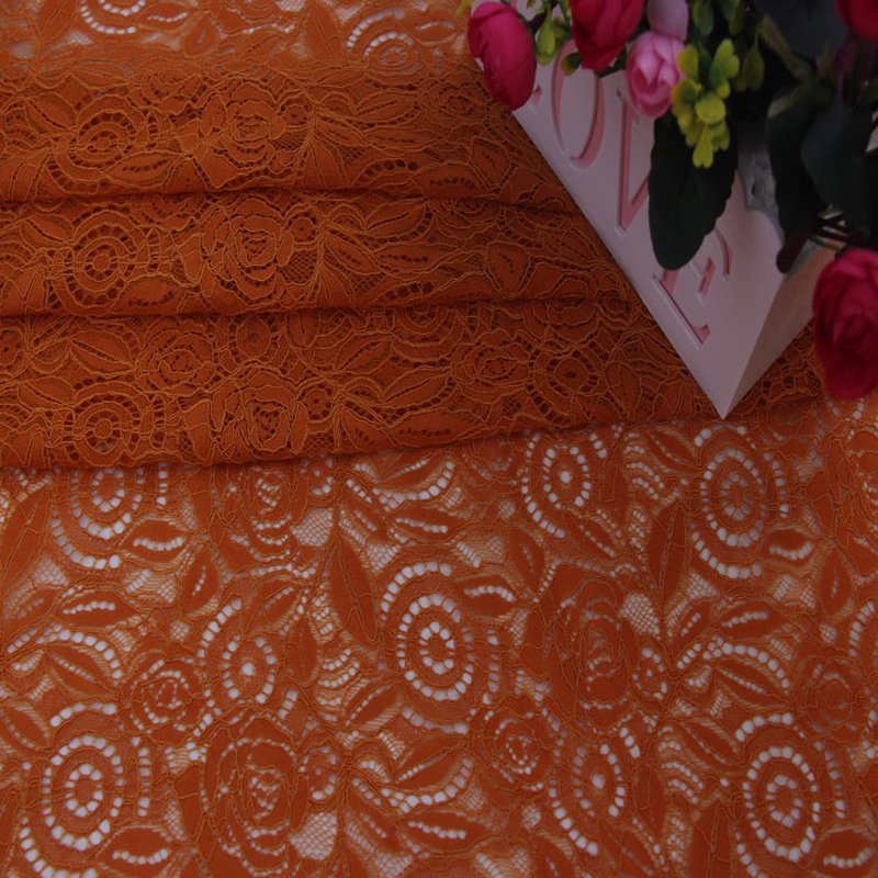 Dress Evening Nylon Warp Knit Lace Fabric for Women's Wear Wholesale S