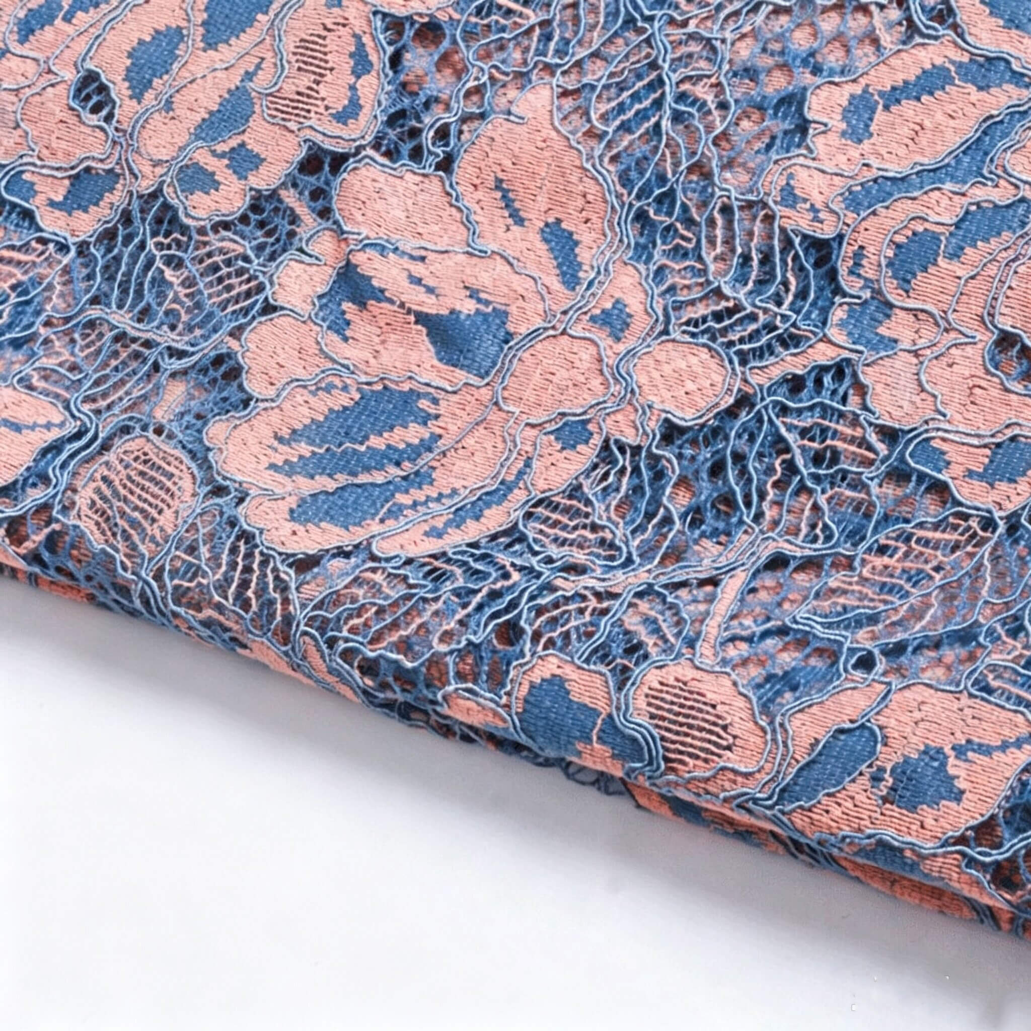 Lace Trim Large Floral Cutwork Polyester Lace Fabric for Bridal Wholes
