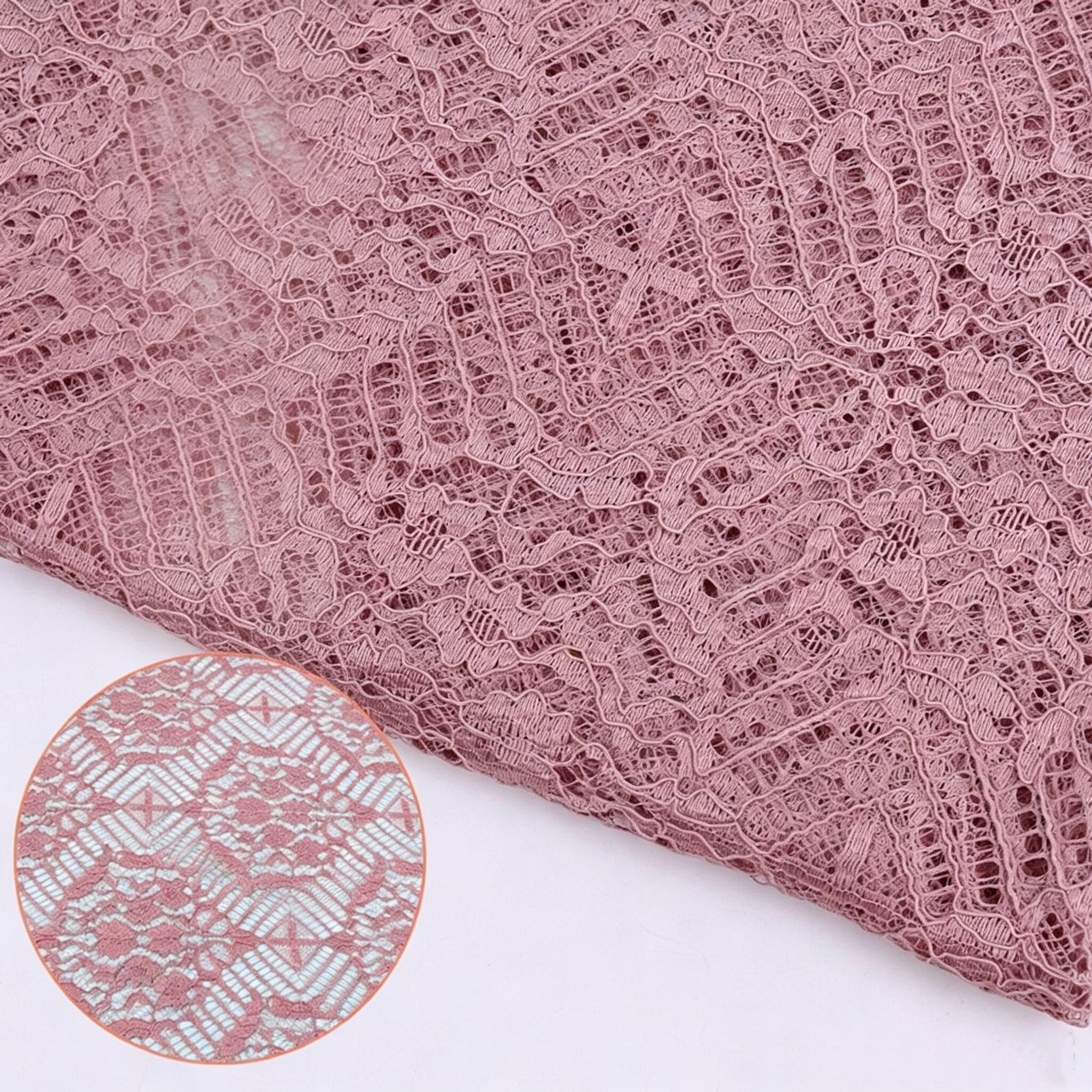 Embroidered Fabric Dress Cutwork Polyester Lace Fabric for Women's Wea