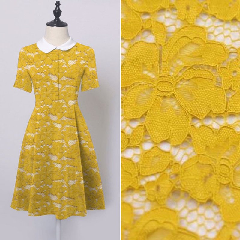 Lace Fabric Scallop Edge Placement Floral Nylon for Women's Wear Whole