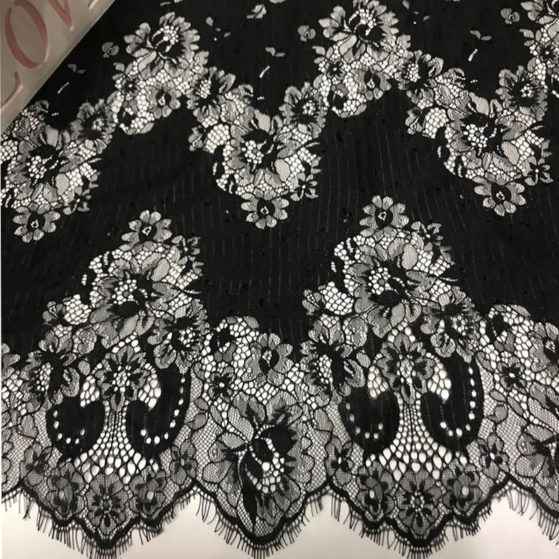 Eyelash Lace Eyelash White Polyester Lace Fabric for Loungewear Wholes