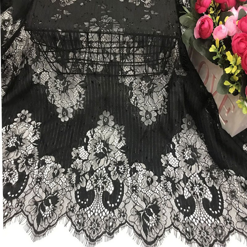 Eyelash Lace Eyelash White Polyester Lace Fabric for Loungewear Wholes 3