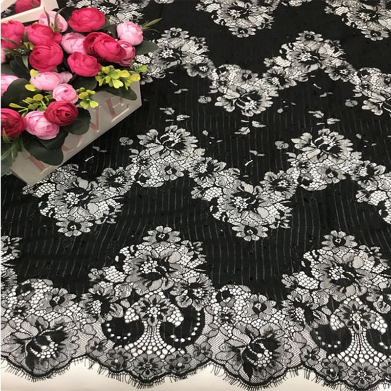 Eyelash Lace Eyelash White Polyester Lace Fabric for Loungewear Wholes 5