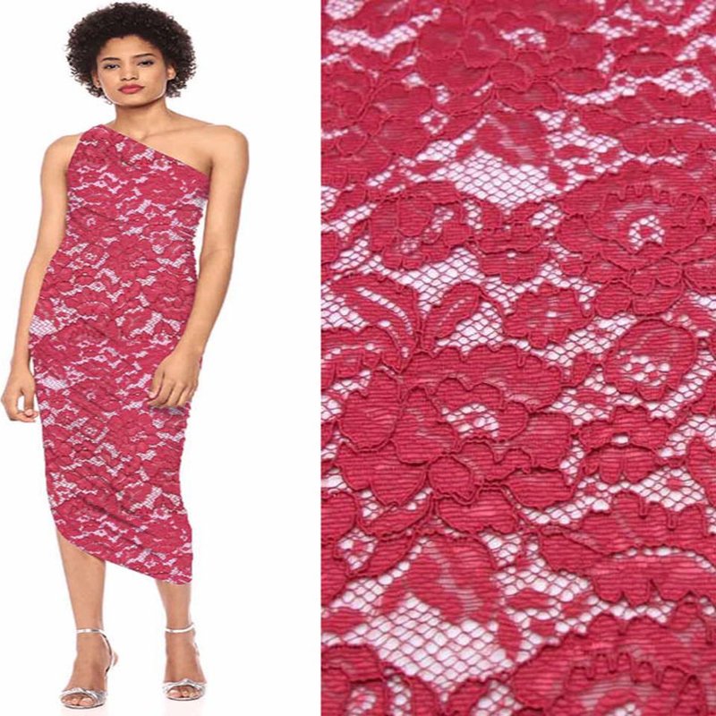 Lace Fabric Scallop Edge Wave Nylon for Women's Wear Wholesale Supplie