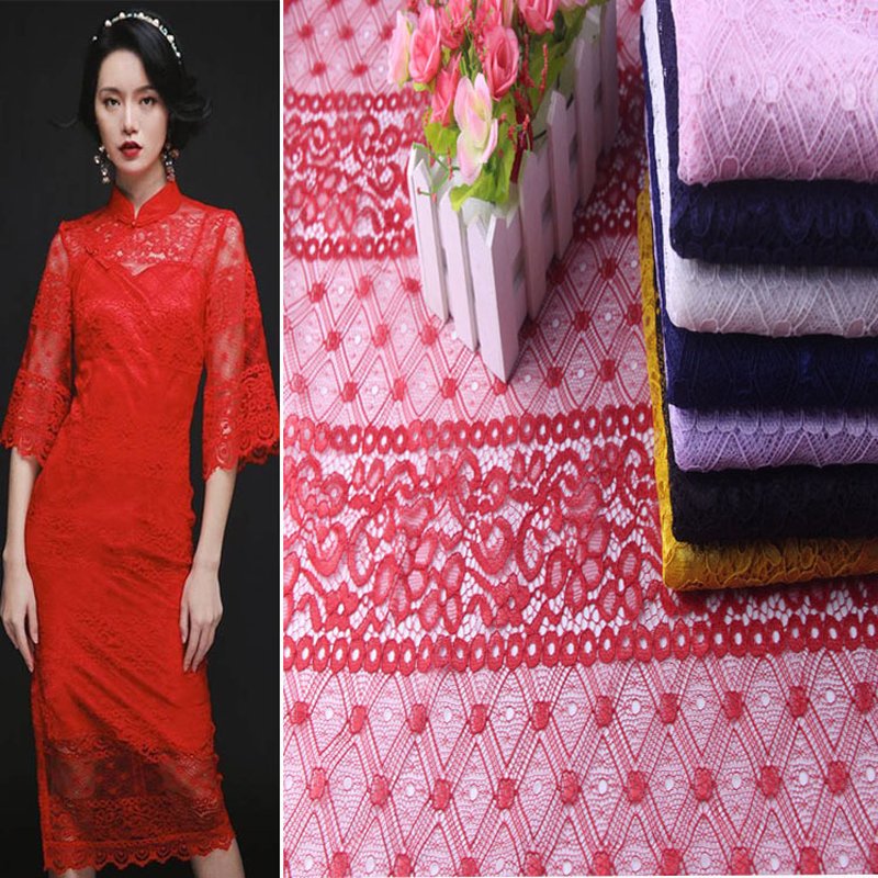 Lace Fabric Dress Geometric Polyester for Women's Wear Wholesale Suppl