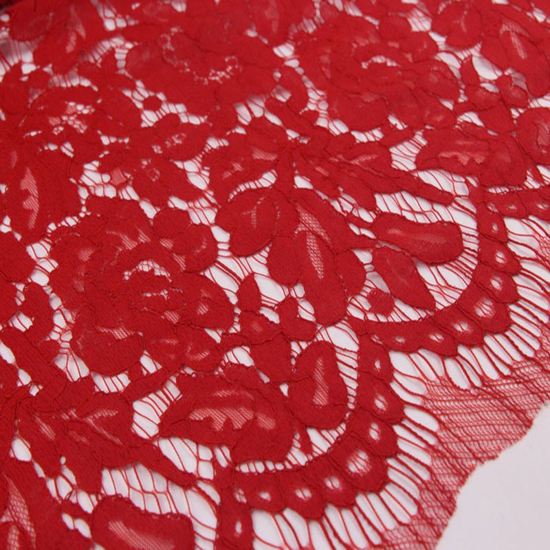 Lace Fabric Dress Eyelash Polyester for Women's Wear Wholesale Supplie