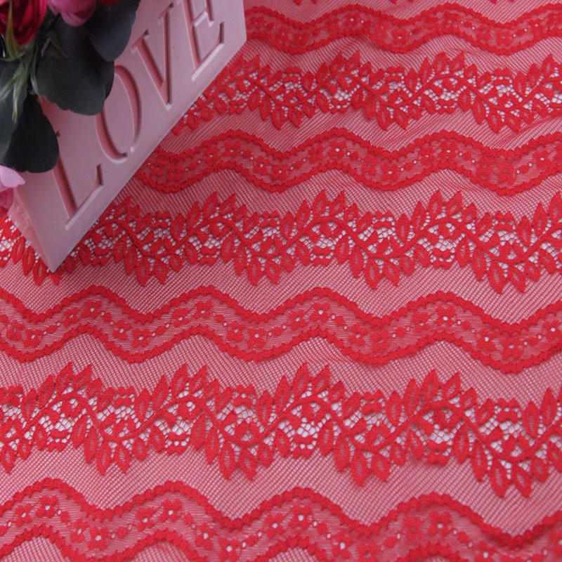 Lace Fabric Leaf Bridal Nylon Warp Knit for Lingerie Wholesale Supplie