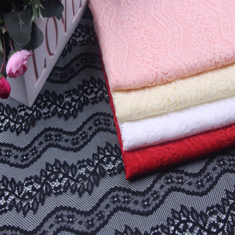 Lace Fabric Leaf Bridal Nylon Warp Knit for Lingerie Wholesale Supplie
