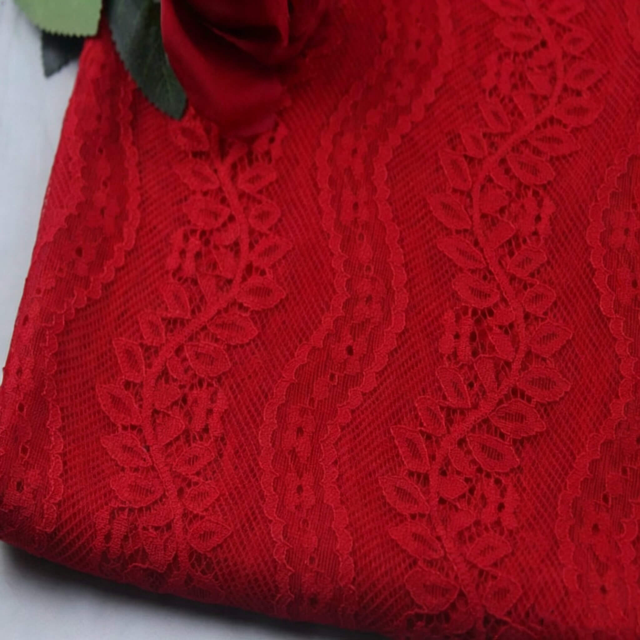 Lace Fabric Leaf Bridal Nylon Warp Knit for Lingerie Wholesale Supplie 7