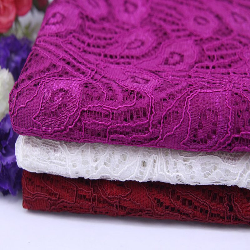 Lace Fabric Dress Scallop Edge Nylon for Women's Wear Wholesale Suppli