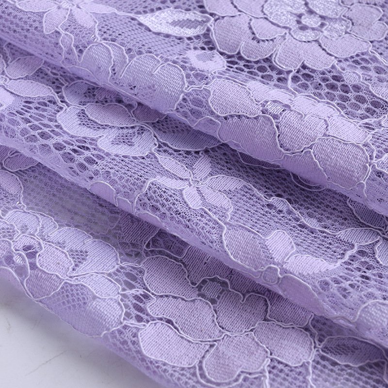 Cutwork Eyelet Solid Nylon Lace Fabric for Apparel Wholesale Supplier 5