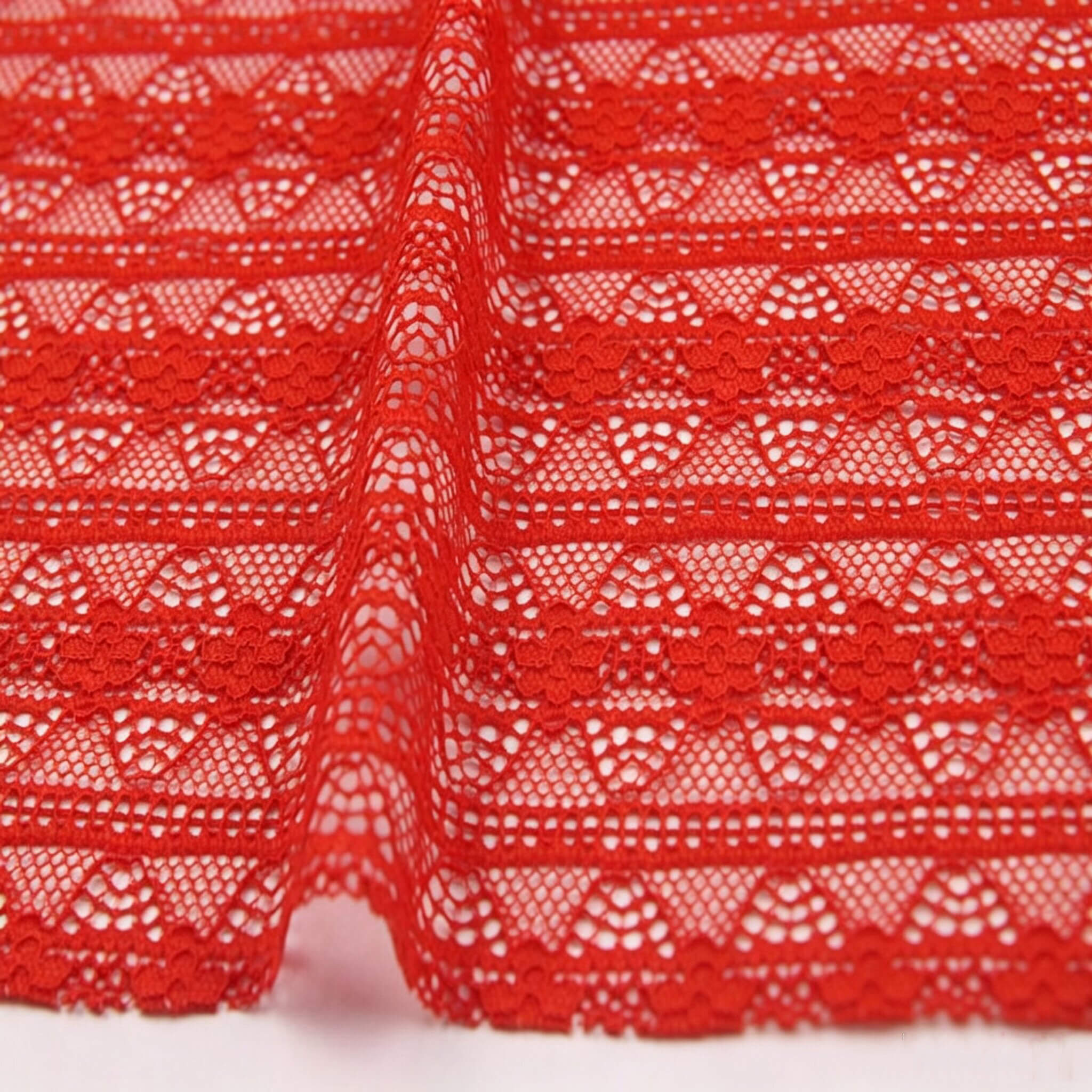 Lace Fabric Stripe Curtain Warp Knit Wholesale Supplier