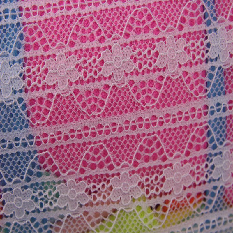 Lace Fabric Stripe Curtain Warp Knit Wholesale Supplier 7