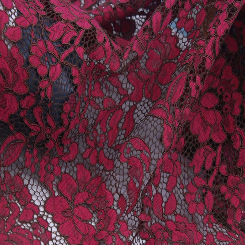 Lace Fabric Scallop Edge Decorative Polyester Warp Knit for Bridal Who