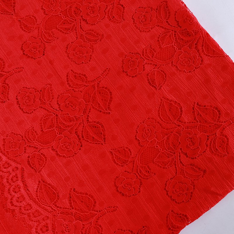 Lace Fabric Cutwork Jacquard Polyester for Bridal Wholesale Supplier
