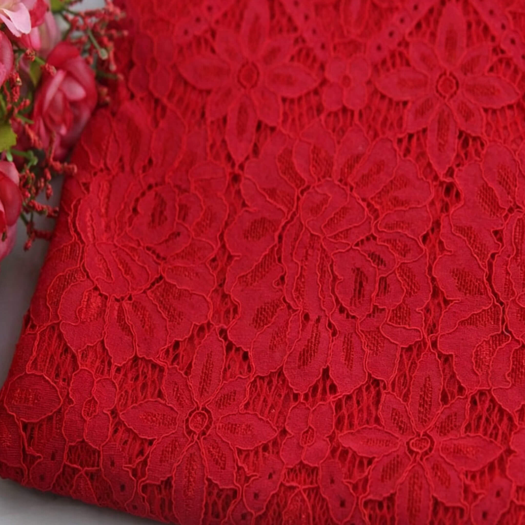 Tablecloth Nylon Warp Knit Lace Fabric Wholesale Supplier 11