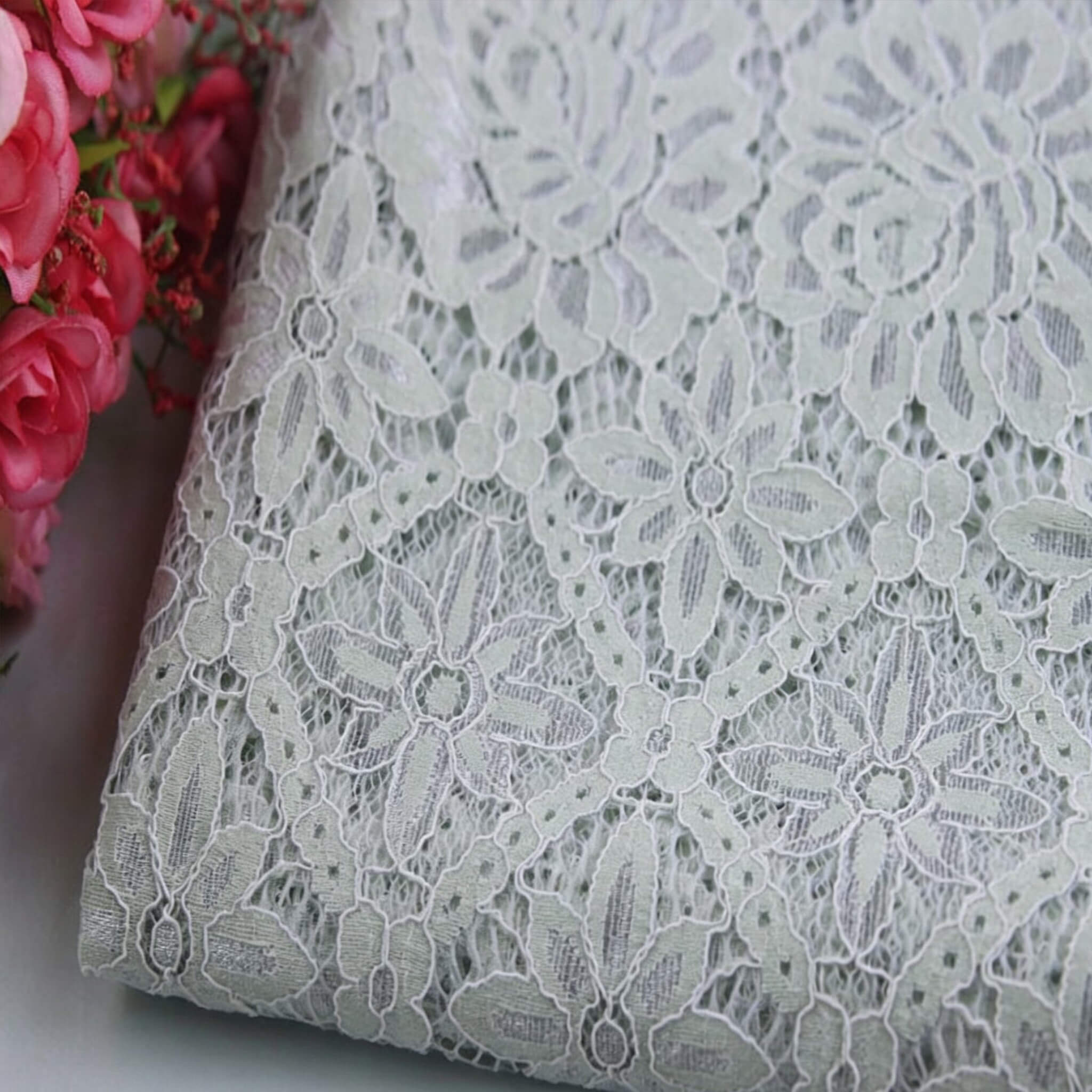 Tablecloth Nylon Warp Knit Lace Fabric Wholesale Supplier 14