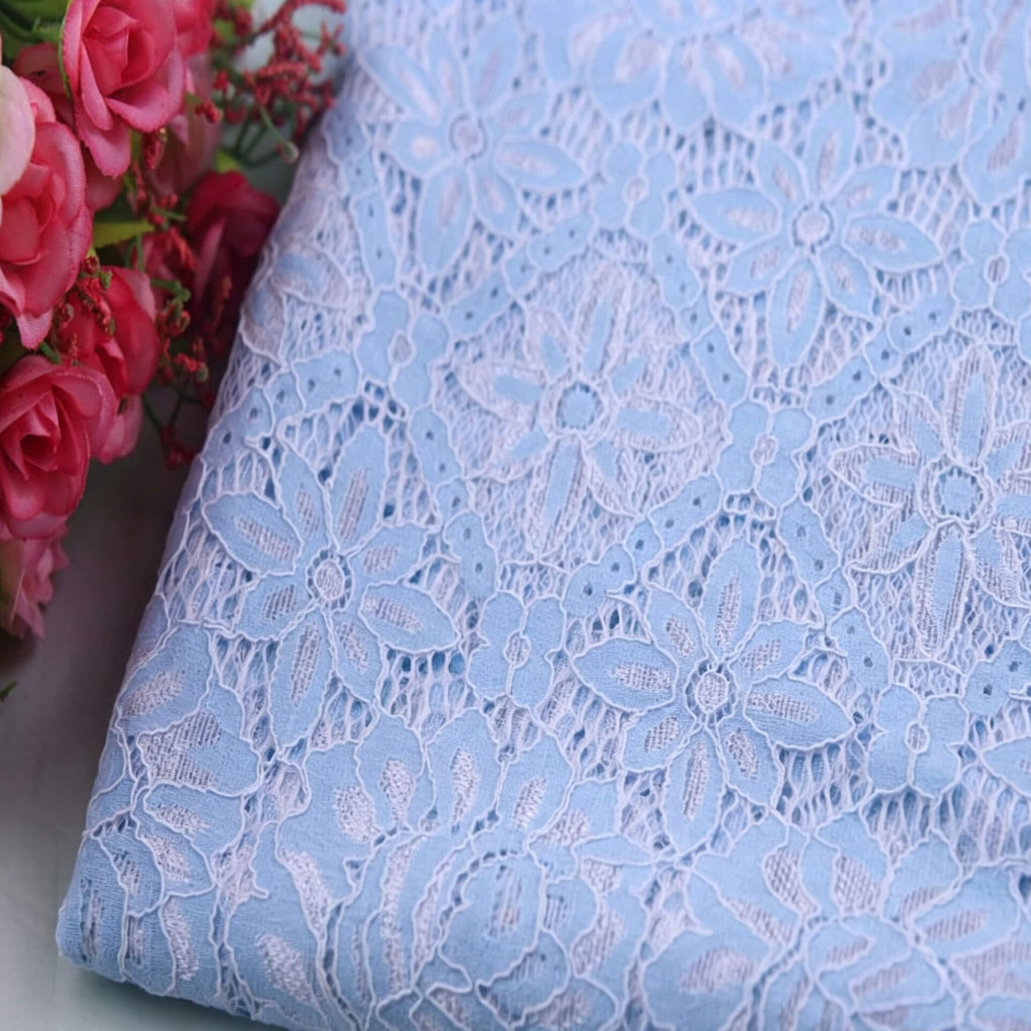 Tablecloth Nylon Warp Knit Lace Fabric Wholesale Supplier 15