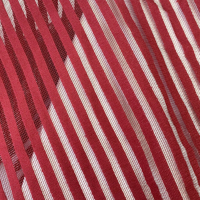 Stripe Eyelet Jacquard Polyester Warp Knit Mesh Fabric for Apparel Who