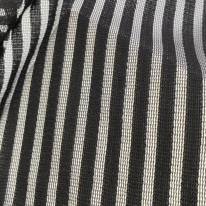Stripe Eyelet Jacquard Polyester Warp Knit Mesh Fabric for Apparel Who