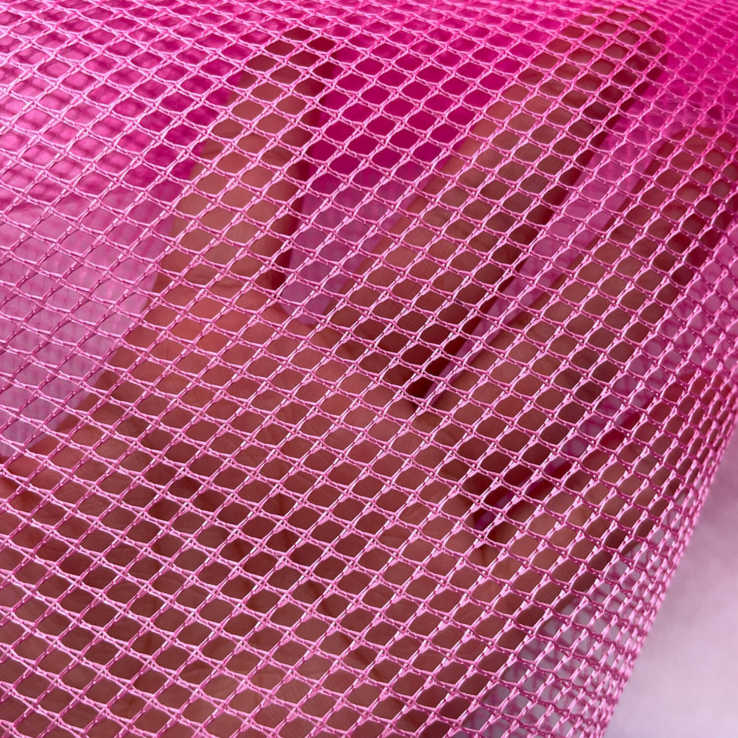 Diamond Eyelet Bright Polyester Warp Knit Mesh Fabric for Bag Wholesal