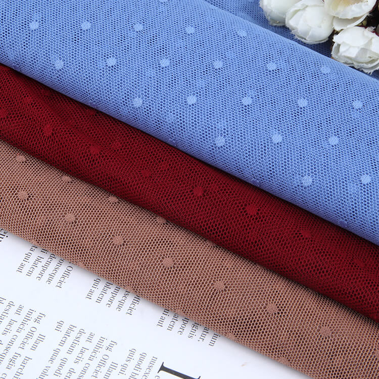40g Dress Polka Dot Eyelet Nylon Warp Knit Mesh Fabric for Dress Whole