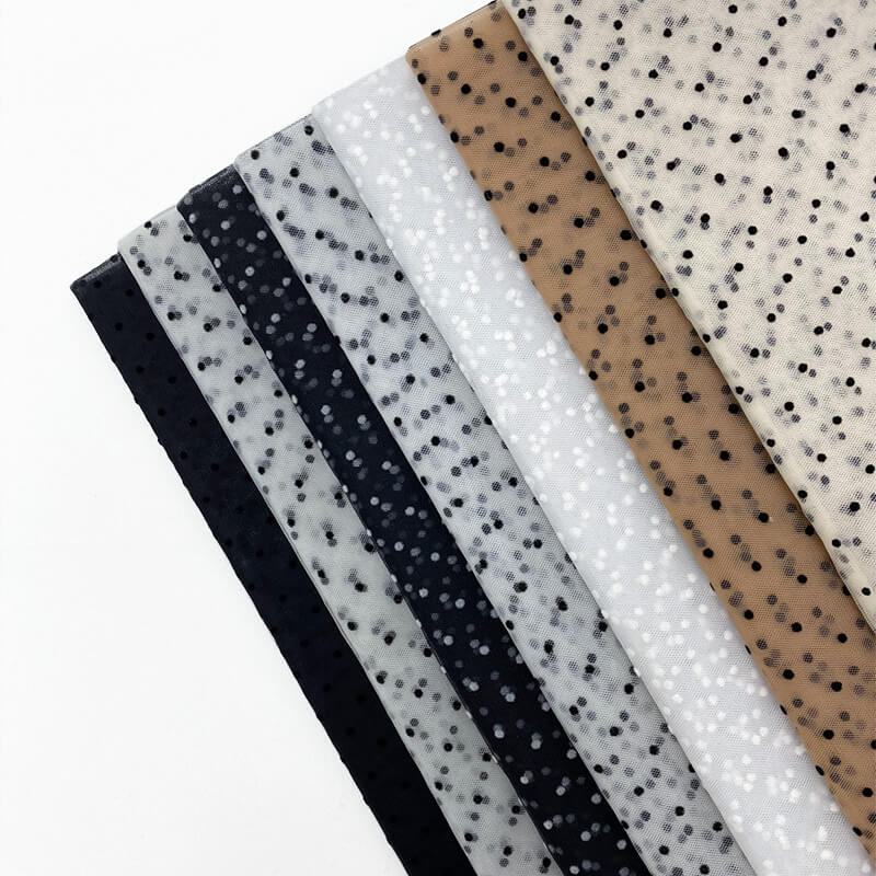 Dress Polka Dot Eyelet Nylon Warp Knit Mesh Fabric for Dress Wholesale