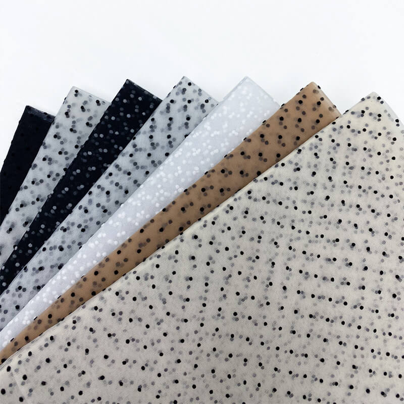 Dress Polka Dot Eyelet Nylon Warp Knit Mesh Fabric for Dress Wholesale