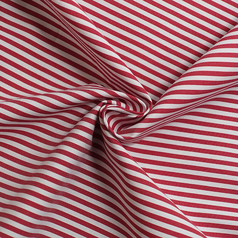 Dress Stripe Yarn Dyed Poplin Fabric for Dress Wholesale Supplier
