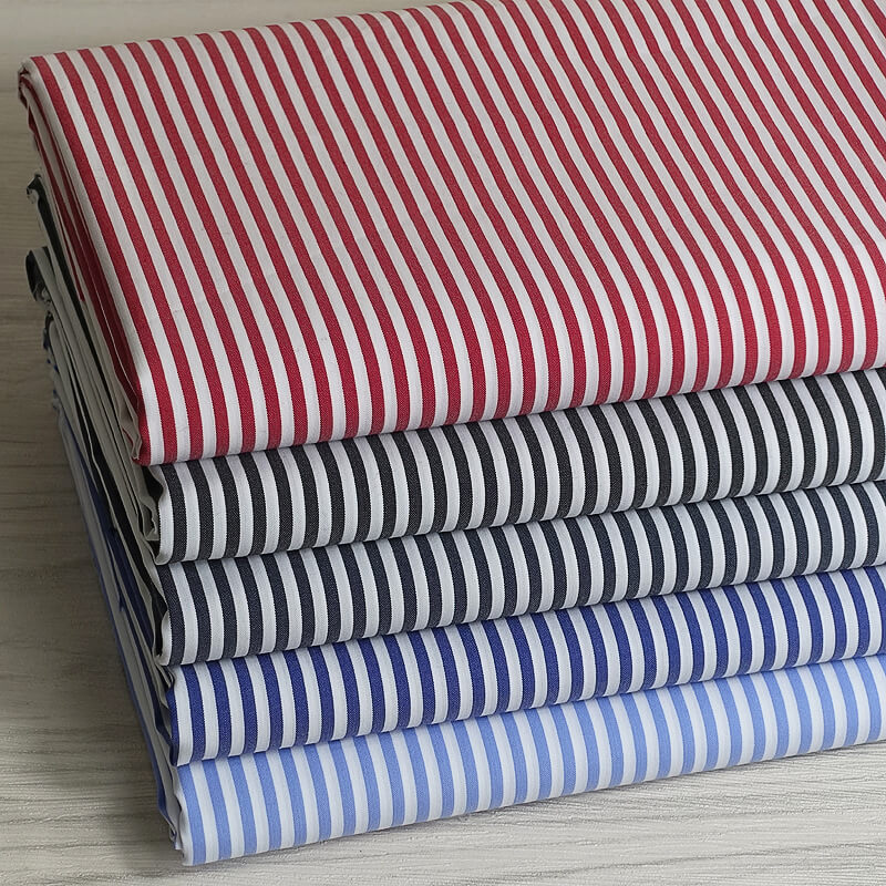 Dress Stripe Yarn Dyed Poplin Fabric for Dress Wholesale Supplier
