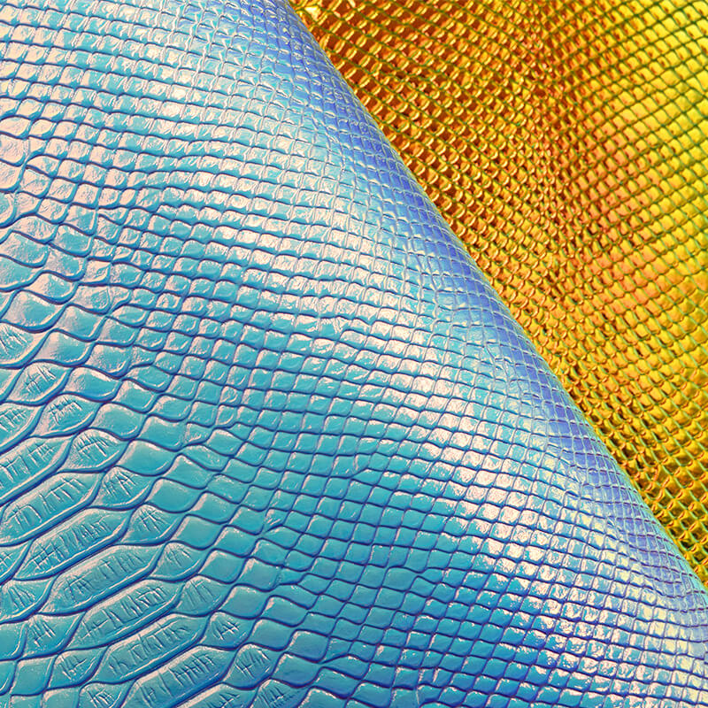 Iridescent Holographic Faux Leather PU Leather Fabric for Handbag Whol 4